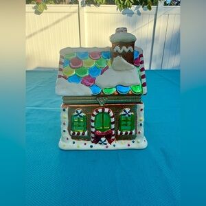 VTG ~ Mr. Christmas Musical Animated Gingerbread House Trinket Box 🎄